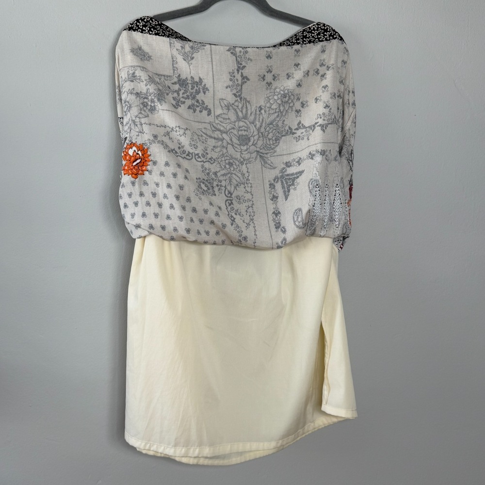 Anthropologie Vineet Bahl Devi Embroidered Midi Skirt Womens M Beige Boho Chic - Picture 9 of 14